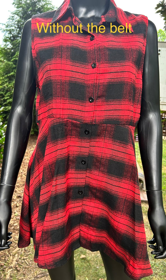 BMFS sleeveless flannel dress/ tunic top