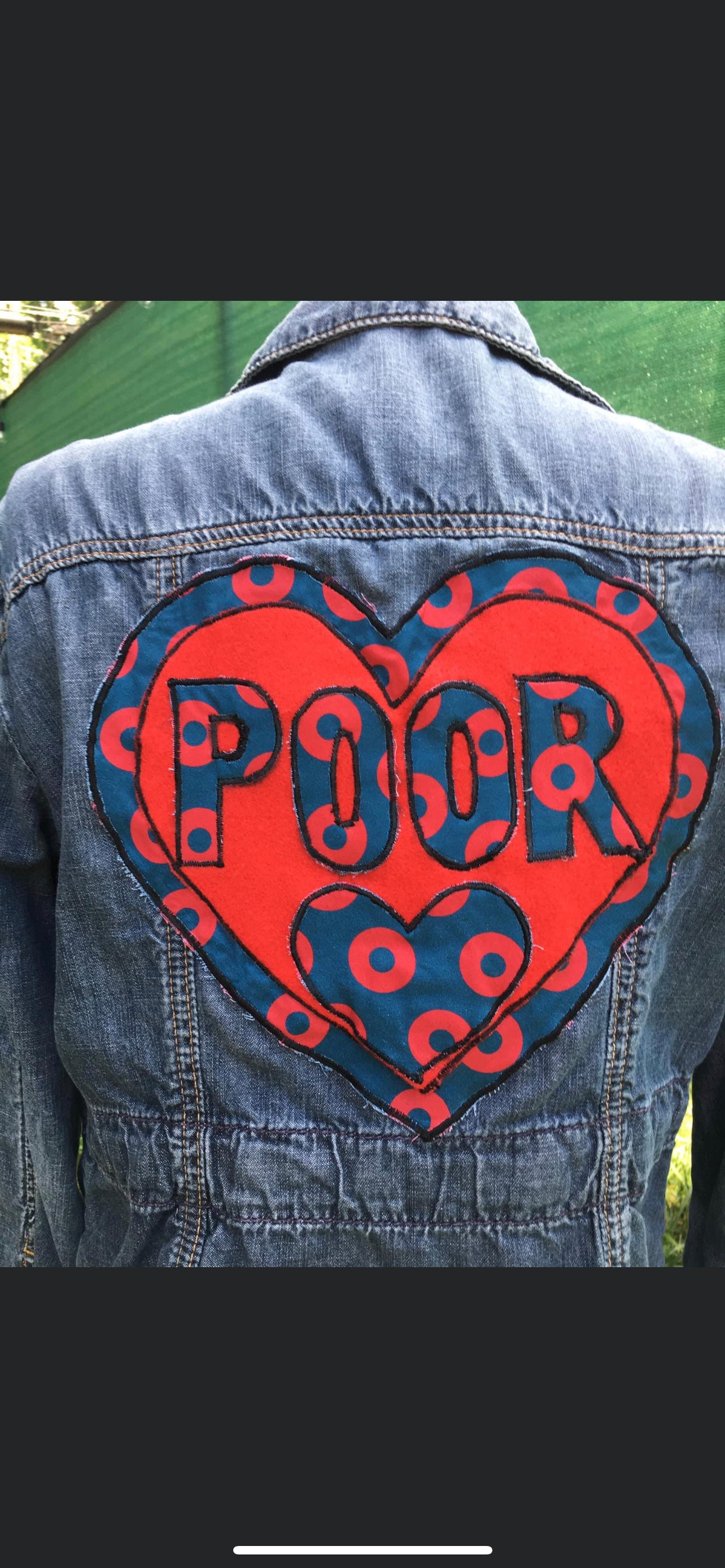 Upcycled ,Jean , poor heart. Phish jacket