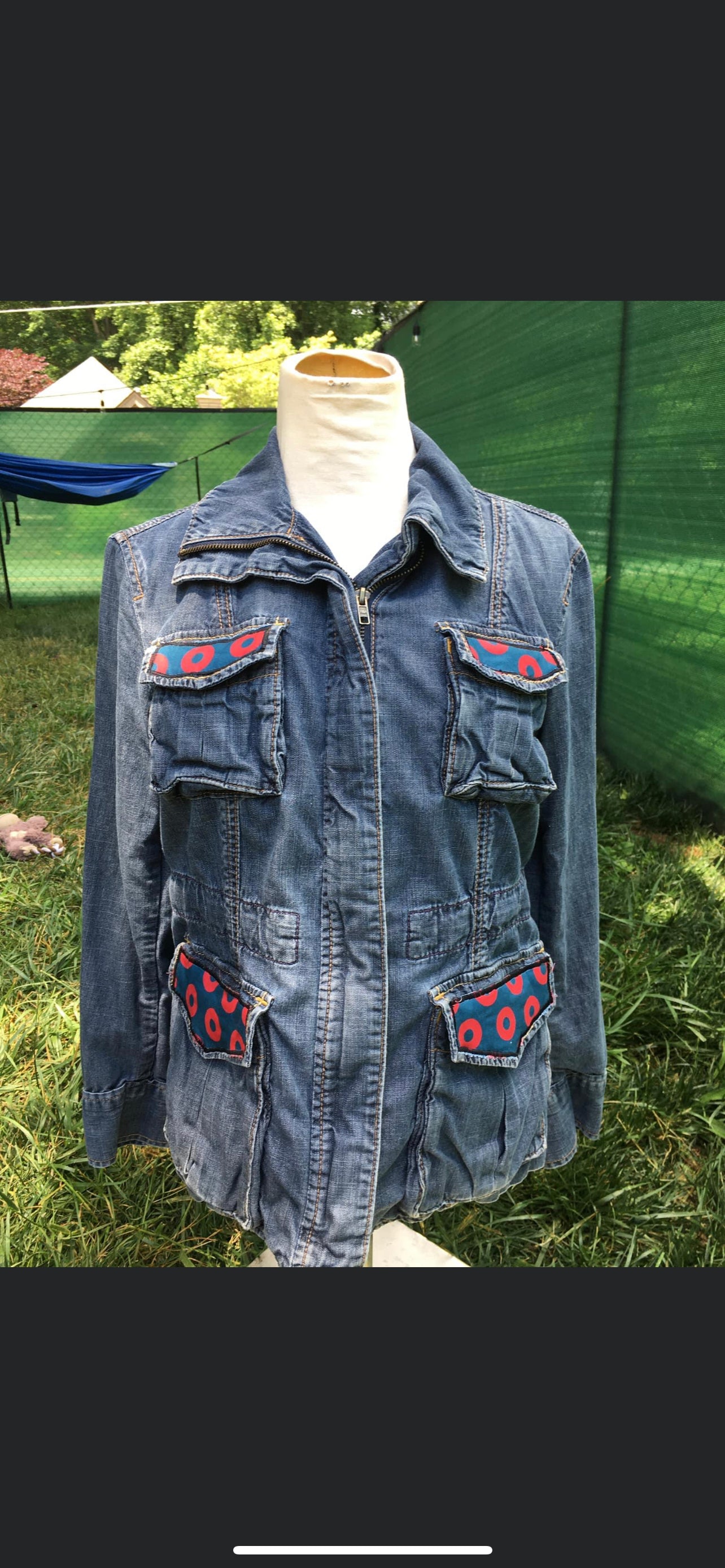 Upcycled ,Jean , poor heart. Phish jacket