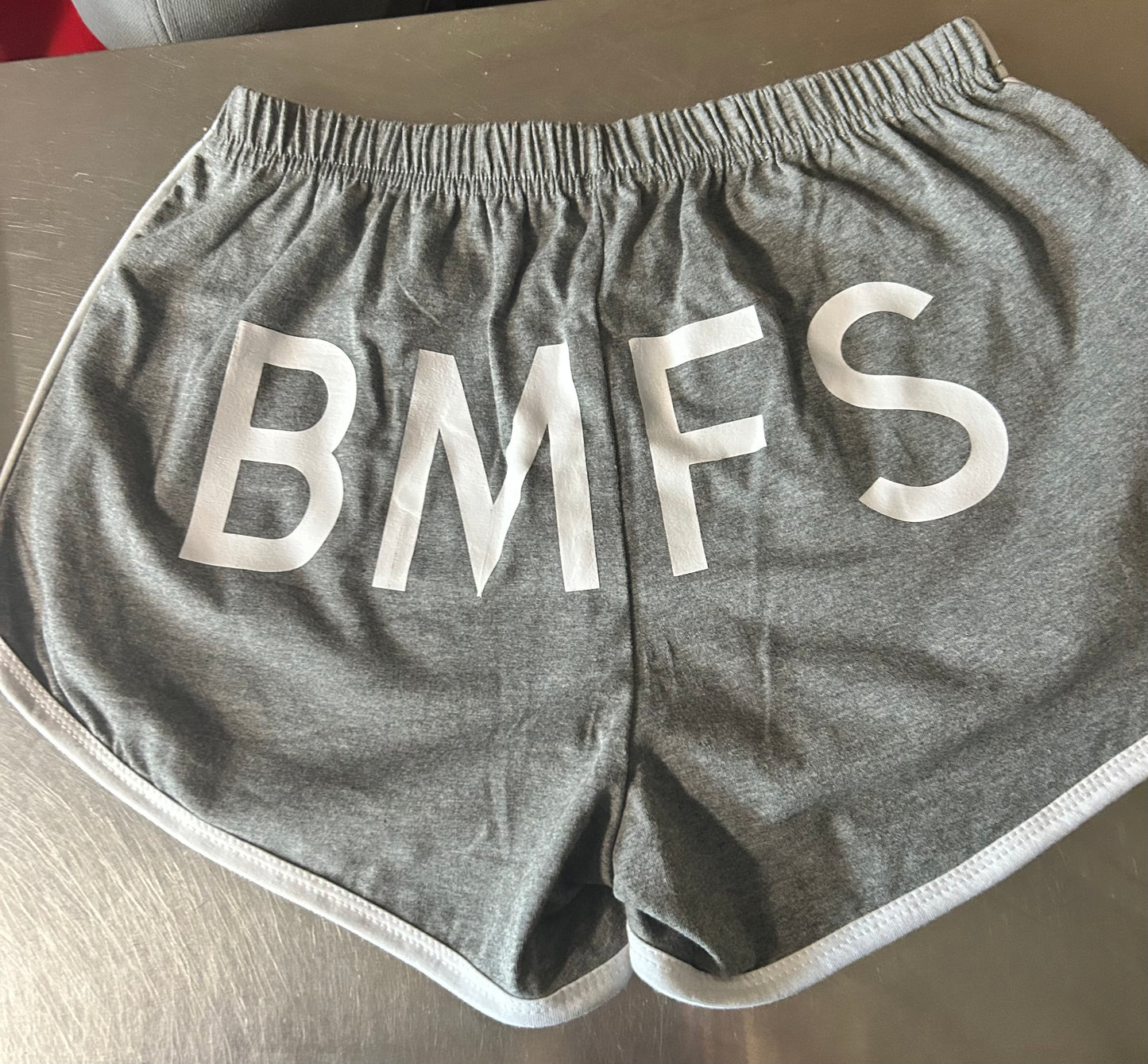 Gray BMFS gym shorts