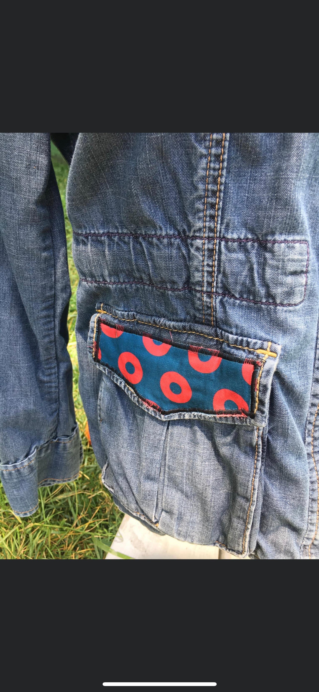 Upcycled ,Jean , poor heart. Phish jacket