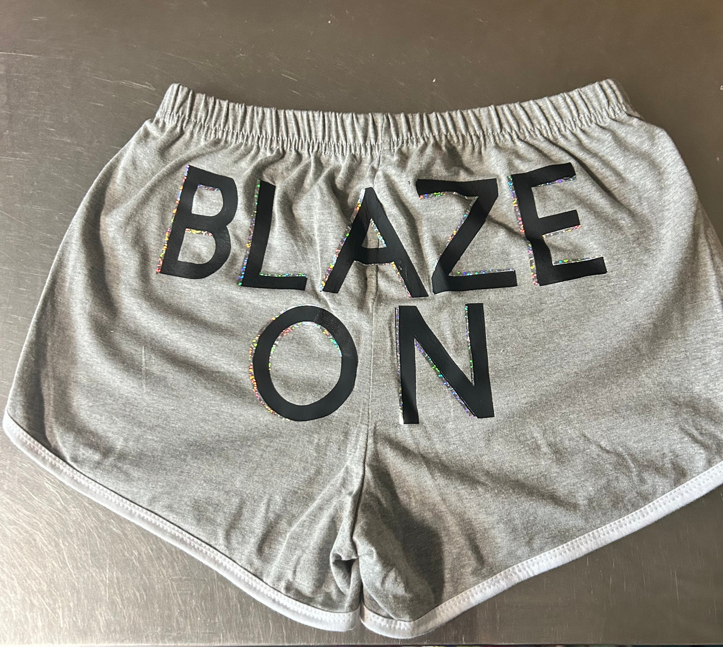 Blaze On gray gym shorts