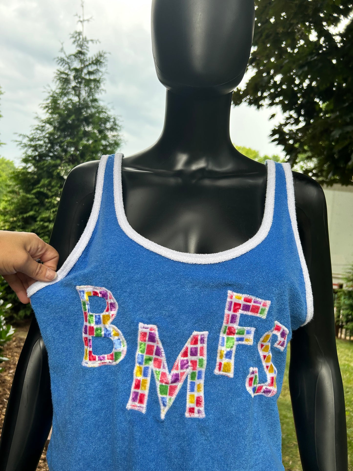 Terry cloth BMFS upcycled top