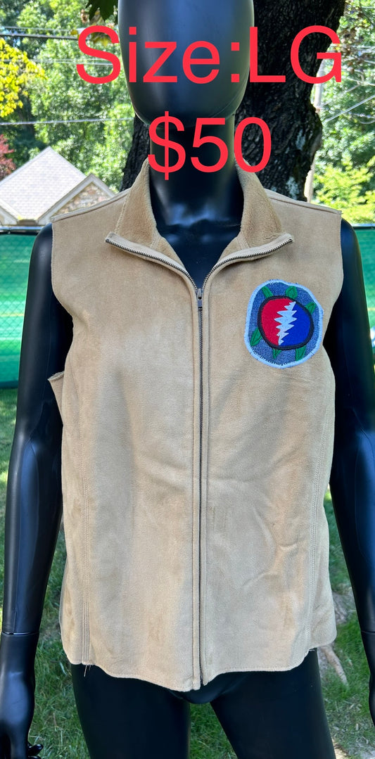 Uocycled terrapin faux suede vest