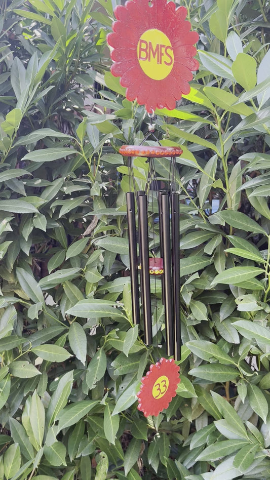 BMFS red daisy wind chimes